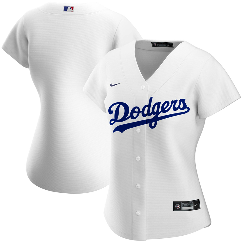 2020 MLB Women Los Angeles Dodgers Nike White Home 2020 Replica Team Jersey 1